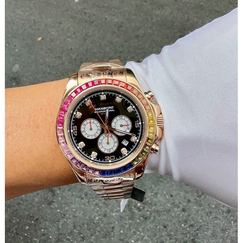 Đồng Hồ Nam Automatic hanboro Rainbow hbr8032, Dây Thép , Size 43mm