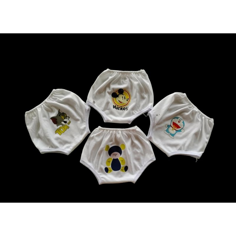 Set 10 quần chip trắng in mông cho bé trai bé gái