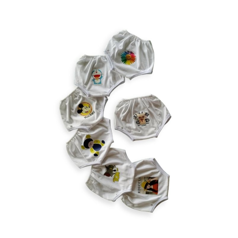 Set 10 quần chip trắng in mông cho bé trai bé gái