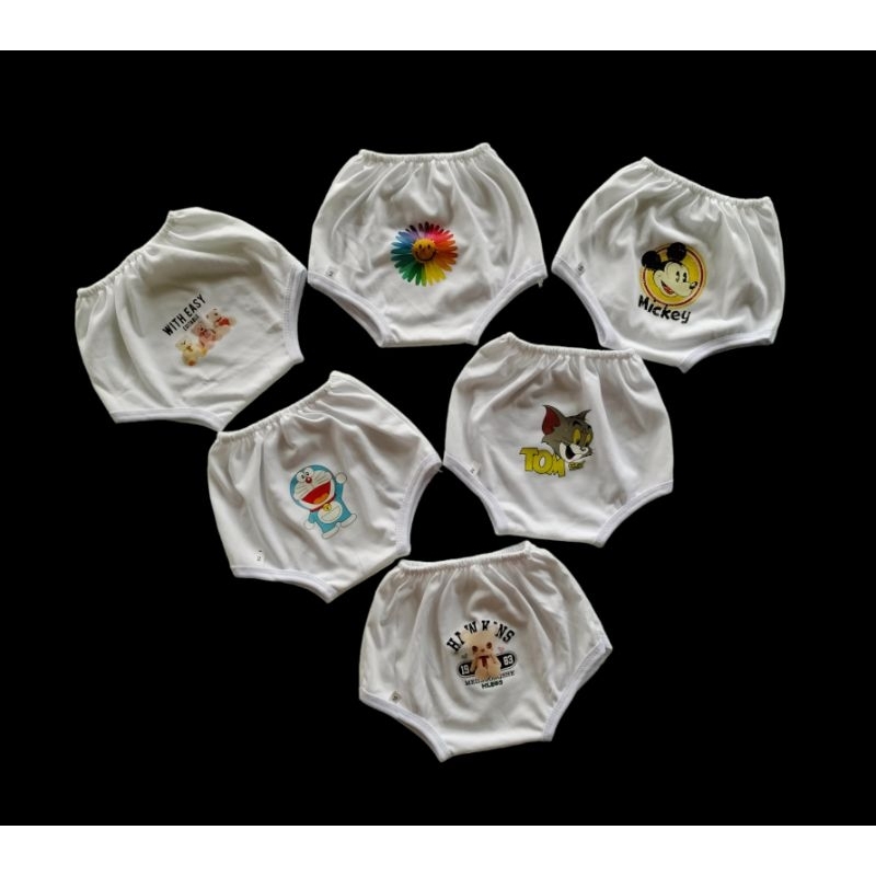 Set 10 quần chip trắng in mông cho bé trai bé gái