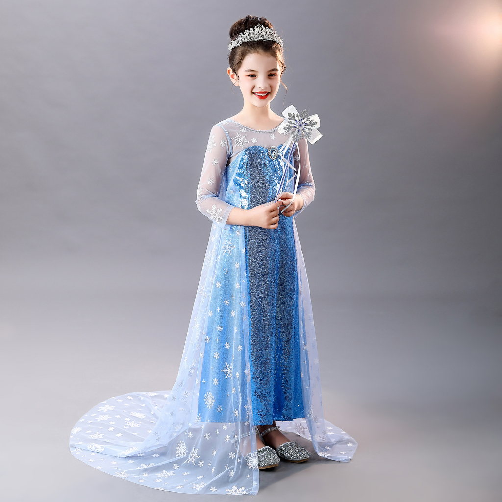 Váy elsa đầm elsa cho bé gái. Váy dạ hội trẻ em hóa trang