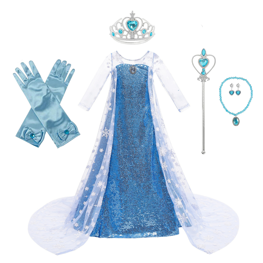 Váy elsa đầm elsa cho bé gái. Váy dạ hội trẻ em hóa trang