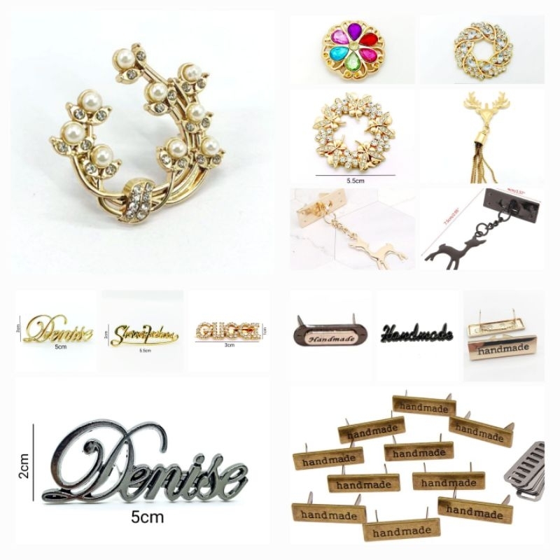 Mác trang trí sản phẩm đan móc, mác vòng hoa, mác chữ handmade