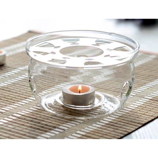 Đế nến / đế để nến thuỷ tinh hình tròn round heating base dùng đun nóng và giữ nhiệt bình trà
