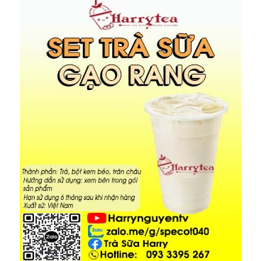 Set trà sữa Gạo Rang nhật thơm ngon, trà sữa Matcha