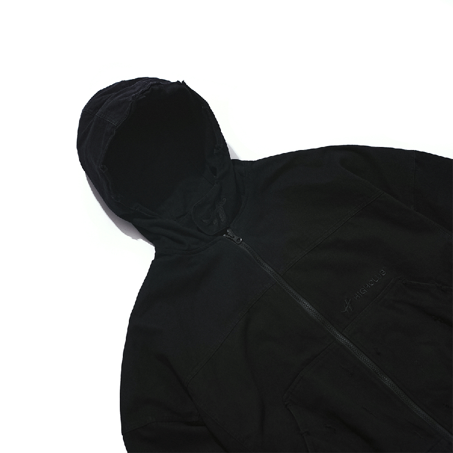 ÁO KHOÁC BOXY KAKI RÁCH FULLZIP / Boxy Ex-Mix Zip Hoodie Fullzip