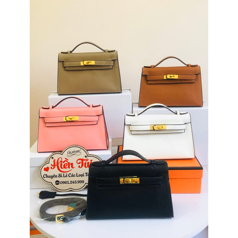 Túi Hờ Mờ khoá vàng dáng ngang size 21 có 2 dây đeo  - mã HMN126