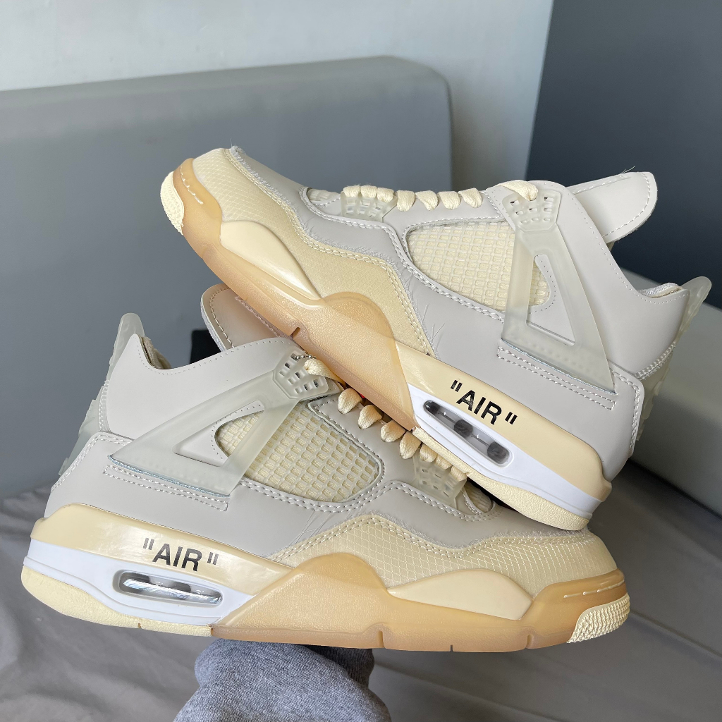 Giày Off White x Air Jordan 4 “Sail” CV9388-100 - BẢN CAO CẤP BOX NẮP CÓ LỖ