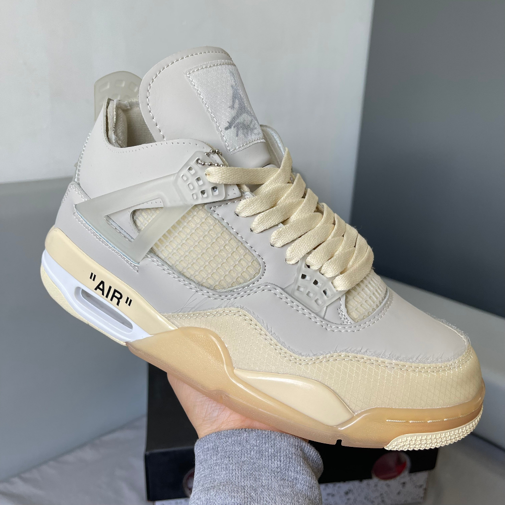 Giày Off White x Air Jordan 4 “Sail” CV9388-100 - BẢN CAO CẤP BOX NẮP CÓ LỖ