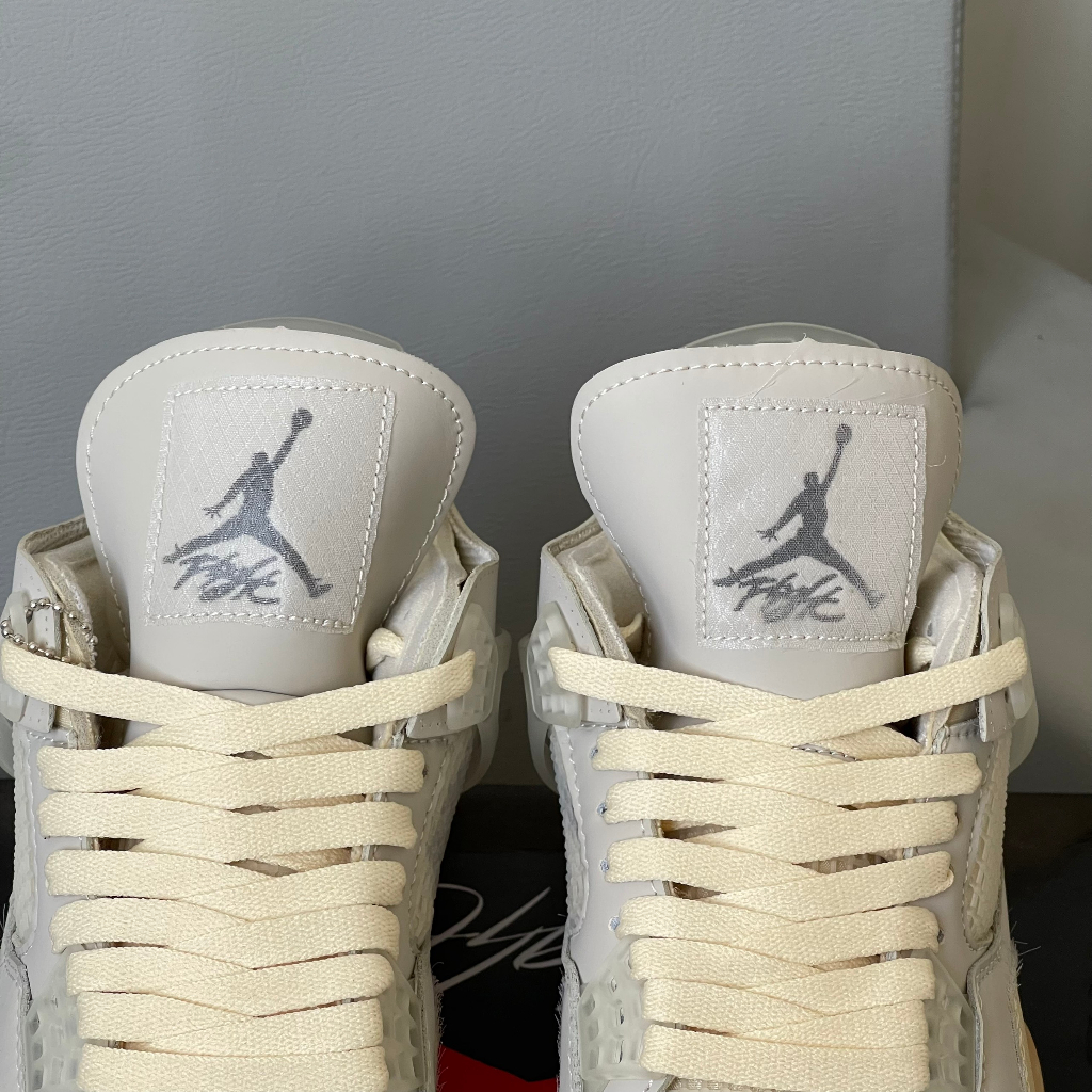 Giày Off White x Air Jordan 4 “Sail” CV9388-100 - BẢN CAO CẤP BOX NẮP CÓ LỖ