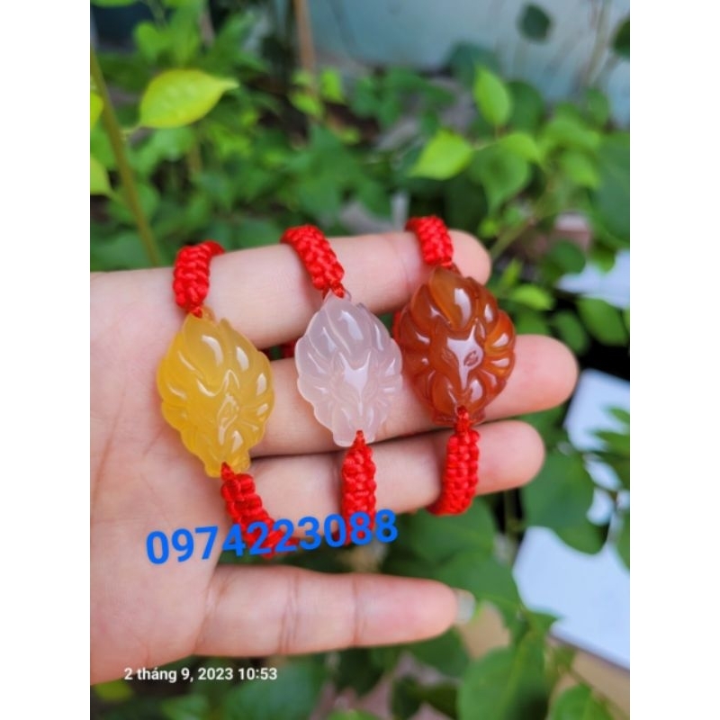 VÒNG TAY TÌNH DUYÊN MẶT ĐÁ HỒ LY 9 ĐUÔI