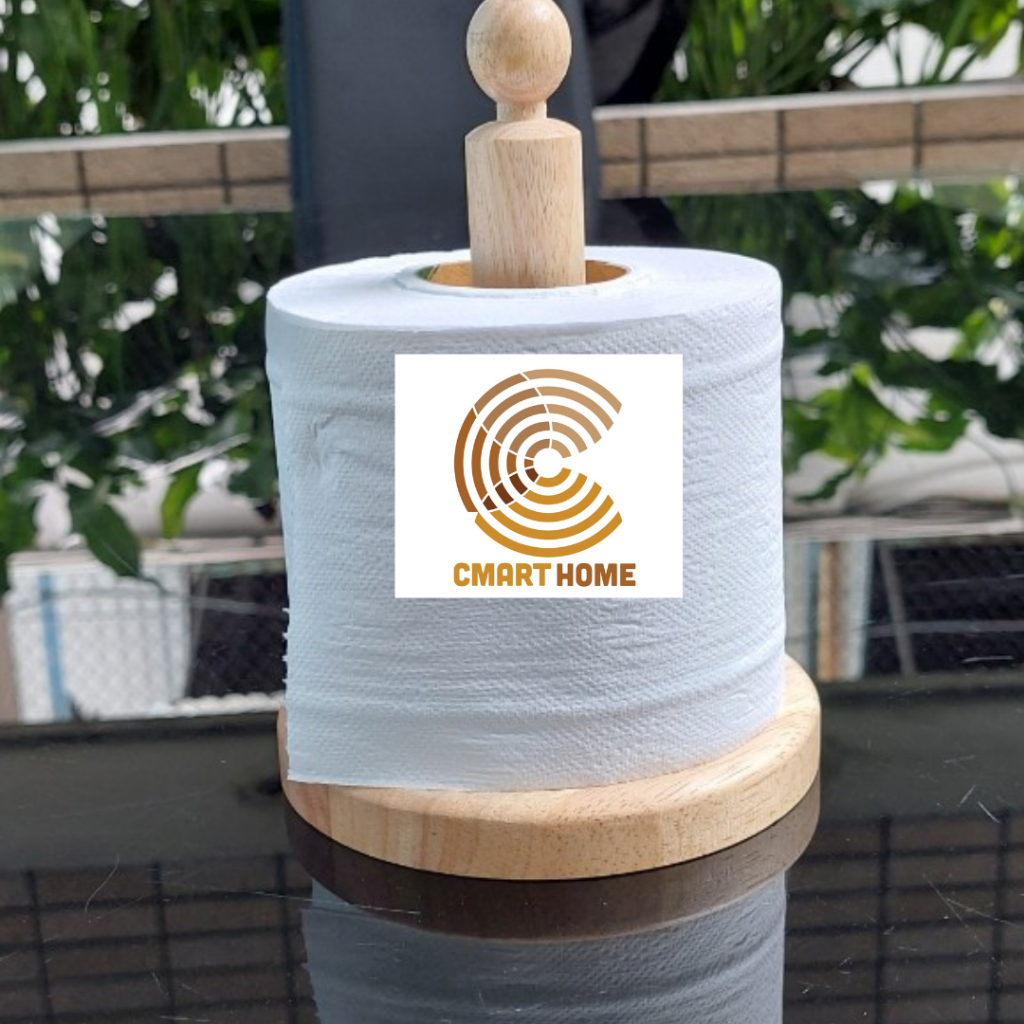 Cây Để Giấy Cuộn Ngắn Bền Đẹp Cmart Home, Cọc Để Giấy Trang Trí Decore Bàn Ăn - Gỗ Cao Su Cao Cấp Bền Đẹp Sang Trọng