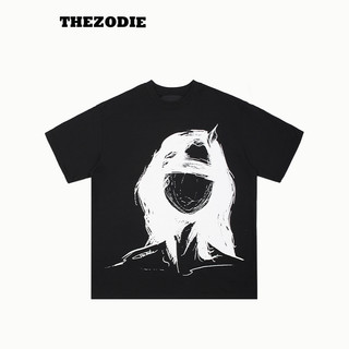 Áo thun thezodie đen hình người