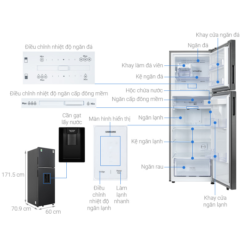 Tủ lạnh Samsung Inverter 345 lít RT35CG5544B1SV