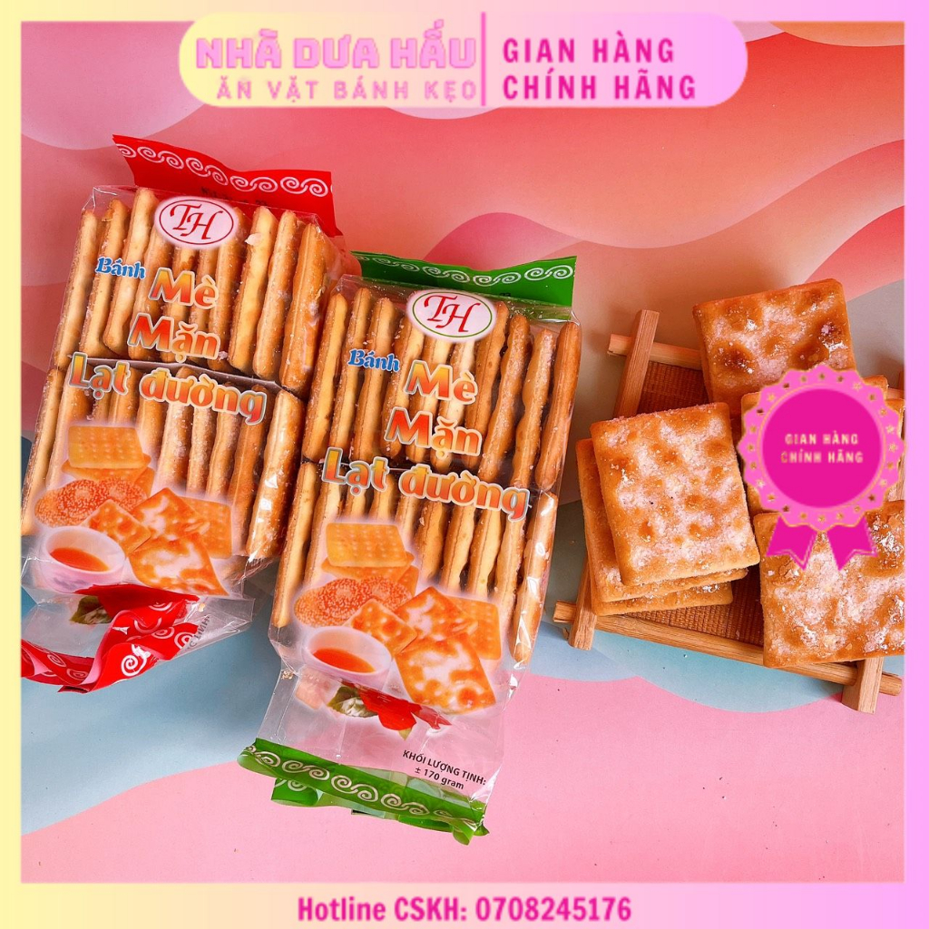 Bánh lạt đường/ bánh nướng ngàn lớp rắc đường hàng xưởng VN gói 170gam