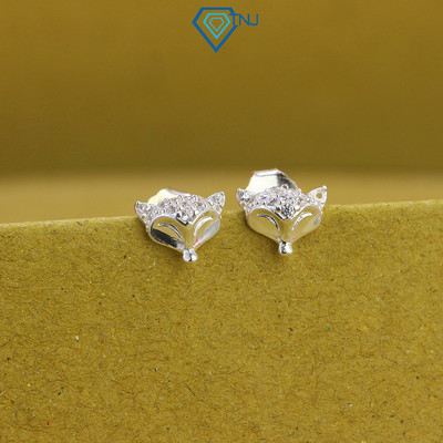 Khuyên tai hồ ly bạc nữ đính đá xinh xắn TNJ JEWELRY, bông tai bạc 925 cá tính thời trang nữ BTN0227 - Trang Sức TNJ