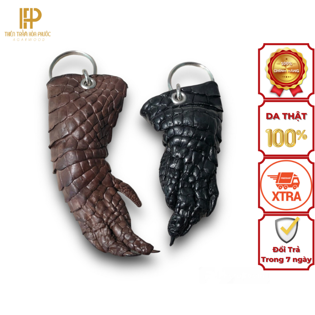 Móc Khóa Bàn Tay Cá Sấu Đẹp - Da Cá Sấu Thật 100%