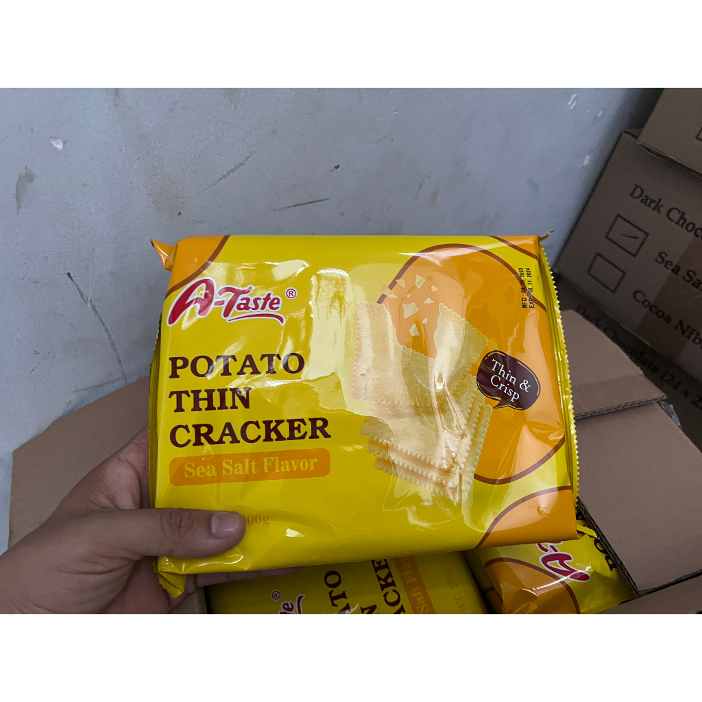Bánh A-Taste 100% khoai tây potato que và thin cracker 4 vị mặn giòn
