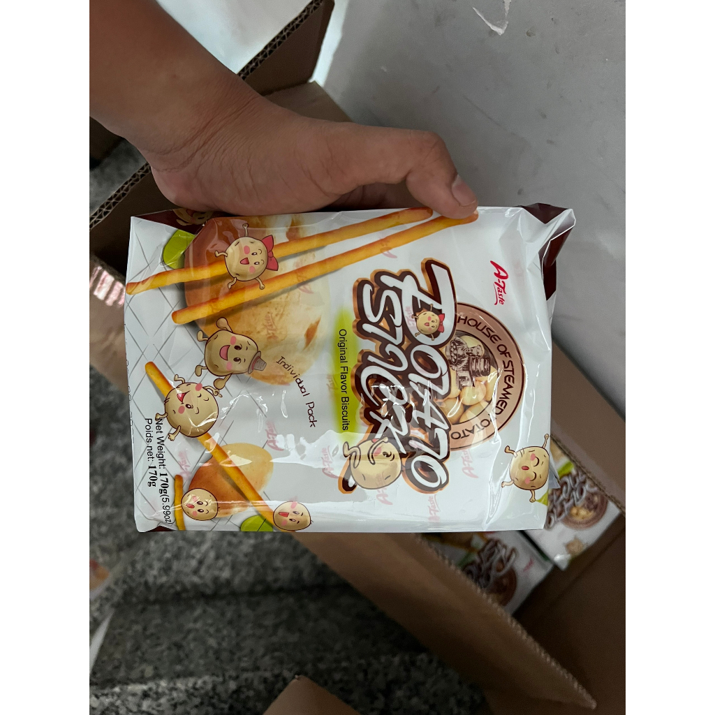 Bánh A-Taste 100% khoai tây potato que và thin cracker 4 vị mặn giòn