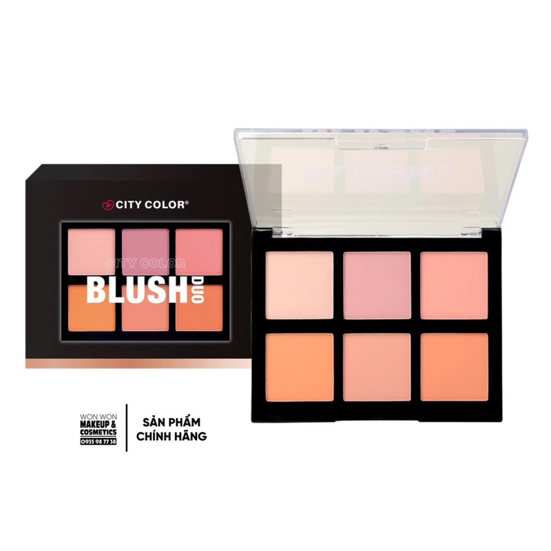 Bảng Má Hồng City Color 6 ô màu Chuyên Nghiệp Cao Cấp