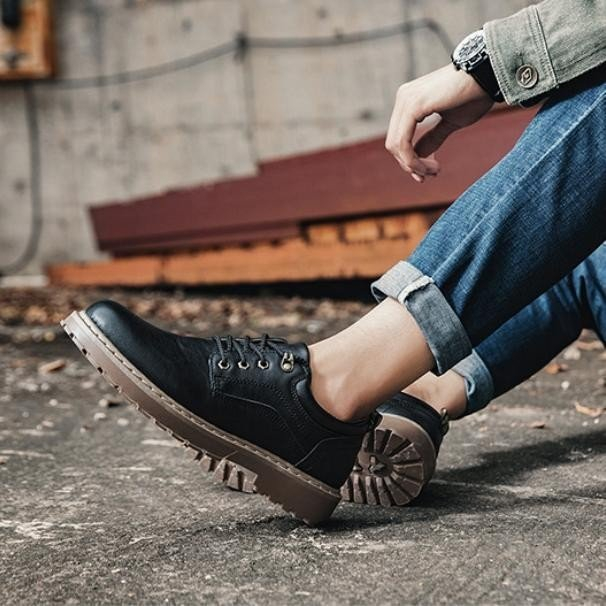 Giày Boot Nam Cổ Thấp Đế Khâu 2 Màu RITI GN440