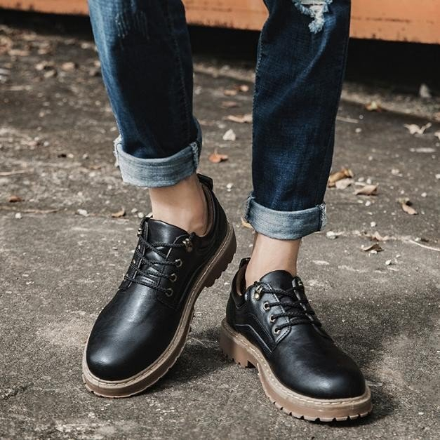 Giày Boot Nam Cổ Thấp Đế Khâu 2 Màu RITI GN440