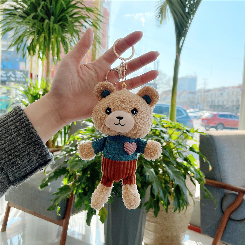 Móc khóa gâu bông dễ thương treo balo túi xách, Móc khóa thiết kế độc đáo phong cách Hàn Quốc
