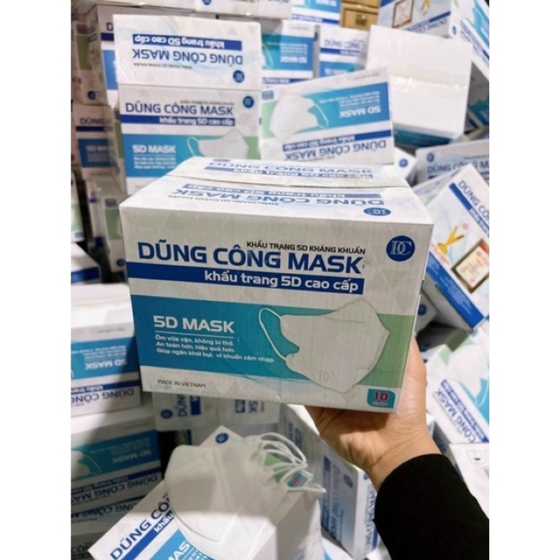 Khẩu trang 5D Dũng Công thùng 100c