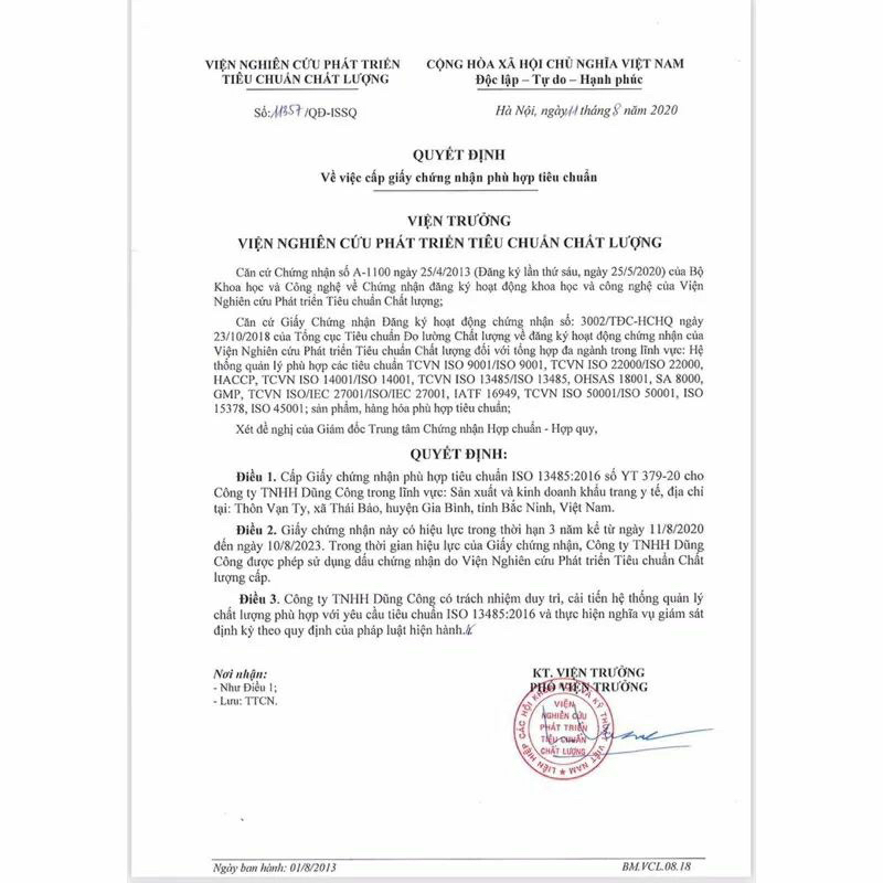 Khẩu trang 5D Dũng Công thùng 100c