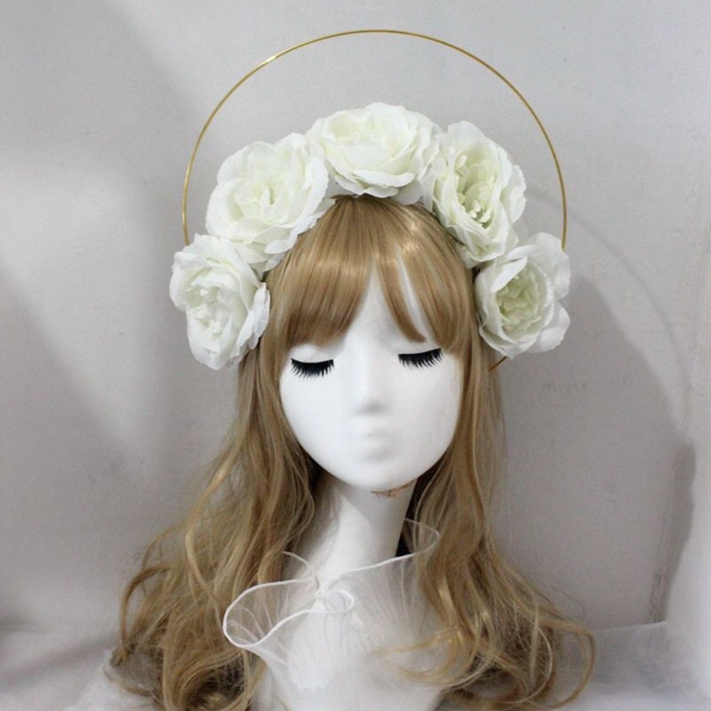 Vương miệng hoa - Cài tóc lolita - Cài hoa to