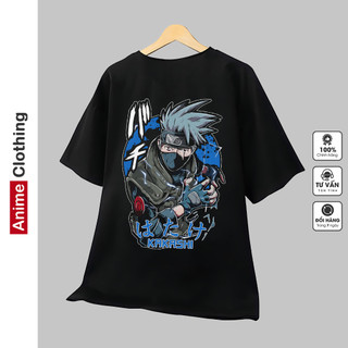 Áo anime naruto kakashi Áo phông naruto kakashi manga nam nữ cotton co giãn thoáng mát thun màu đen trắng T01