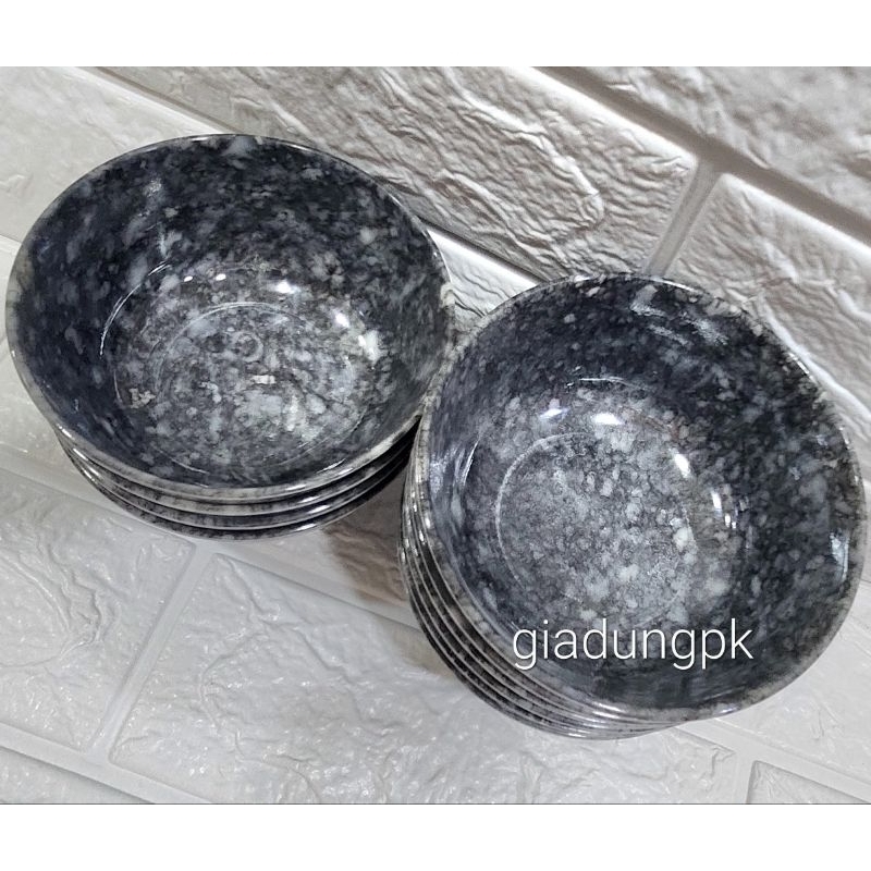 Combo 10 chén cơm vân đá đen nhựa melamine sang trọng giá siêu rẻ