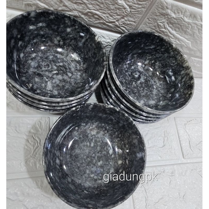Combo 10 chén cơm vân đá đen nhựa melamine sang trọng giá siêu rẻ