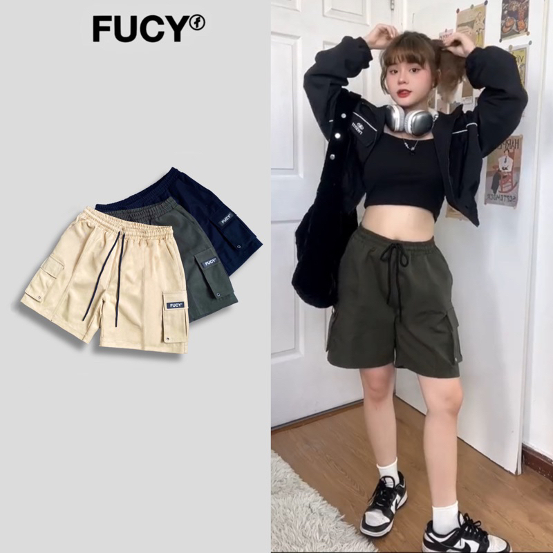 Quần Short đùi kaki túi hộp form unisex nam nữ đều mặc được