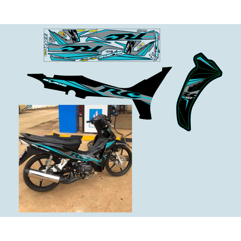 TEM CHẾ WAVE BLADE RC XANH ĐEN BẠC