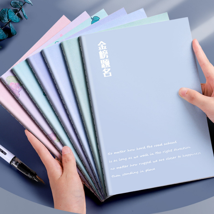 Sổ ghi chép A5  60 tờ in hình dễ thương - Kẻ ngang - Màu ngẫu nhiên