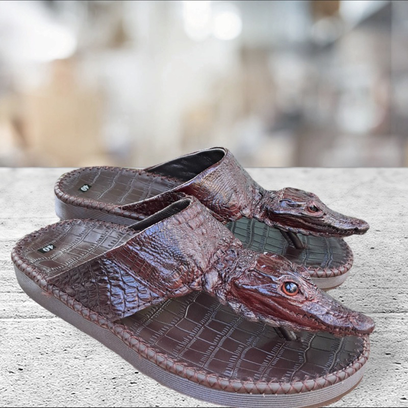 Dép xỏ ngón da cá sấu