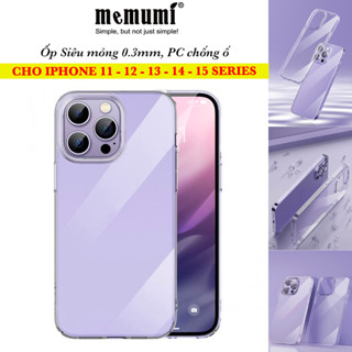 Ốp lưng Memumi siêu mỏng 0.33mm cho iPhone 11 12 13 14 15 16 Pro Max 14 Plus 15 16 Plus - chống trầy xước, chống ố