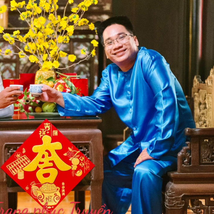 BIGSIZE Phối áo phi xanh dương + Quần phi đen - Bộ bà ba Bigsize- may sỉ bà ba toàn quốc - May bộ bà ba theo yêu cầu