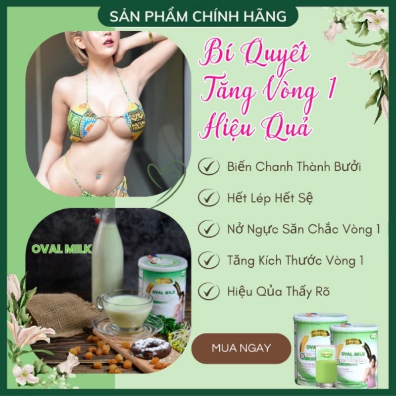 [NỞ NGỰC 5-7CM] Tăng Vòng 1 OVAL MILK Cải Thiện Nội Tiết Tố, Sữa Mầm Đậu Giúp Cải thiện Tăng size vòng 1 nhanh hiệu quả