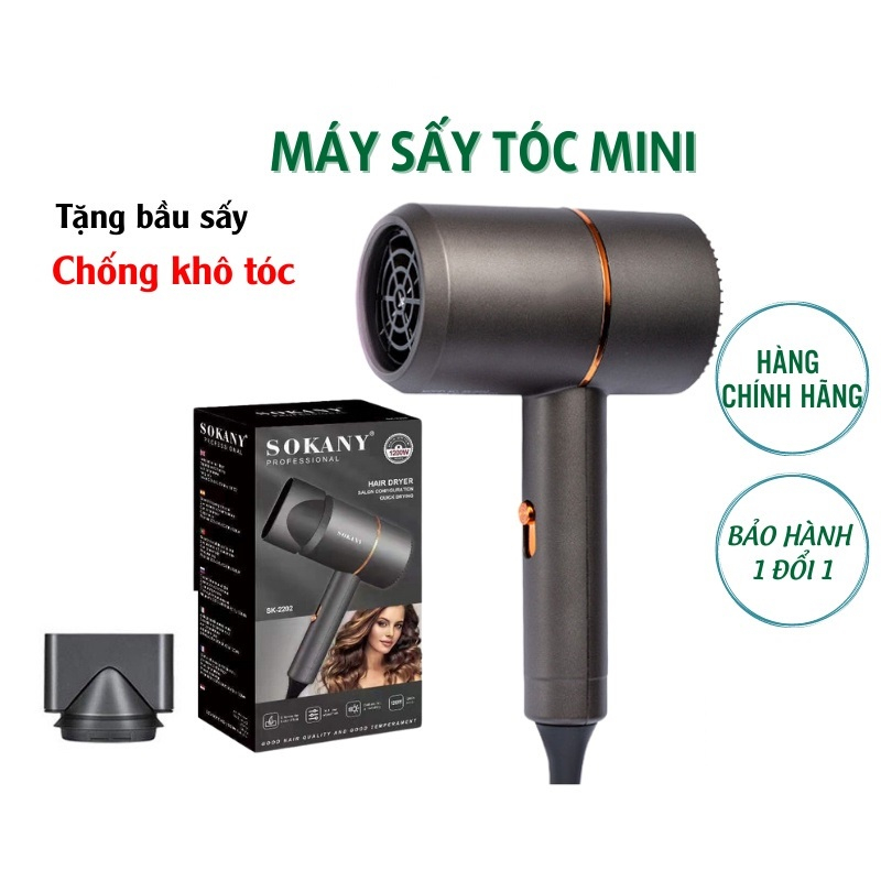 Máy Sấy Tóc Tạo Kiểu Tóc Chính Hãng Sokany - Máy Sấy Tạo Kiểu Ion Âm Chống Khô Tóc