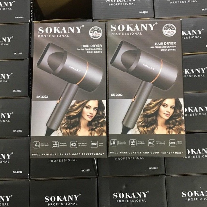Máy Sấy Tóc Tạo Kiểu Tóc Chính Hãng Sokany - Máy Sấy Tạo Kiểu Ion Âm Chống Khô Tóc