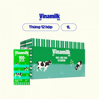 Thùng 12 hộp sữa tươi có đường Vinamilk 100% - 1 lít x 12 hộp