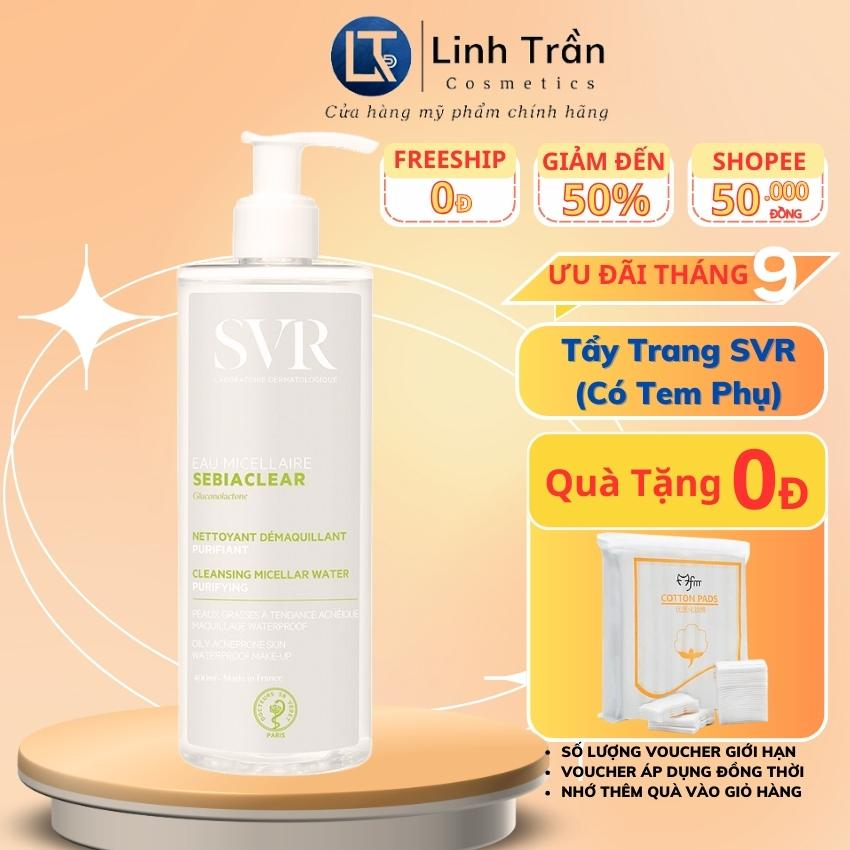Tẩy Trang SVR, Nước Làm Sạch Cho Da Dầu Mụn Giúp Loại Bỏ Dầu Và Bụi Bẩn Cho Da 400ml