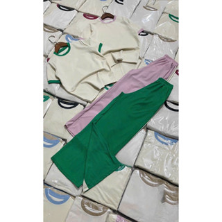  SET BỘ ỐNG SUÔNG GÂN KÈM HÌNH THẬT TỰ CHỤP _ĐỒ BỘ NỮ ÁO ÔM QUẦN DÀI RỘNG _XƯỞNG MAY THU LE 