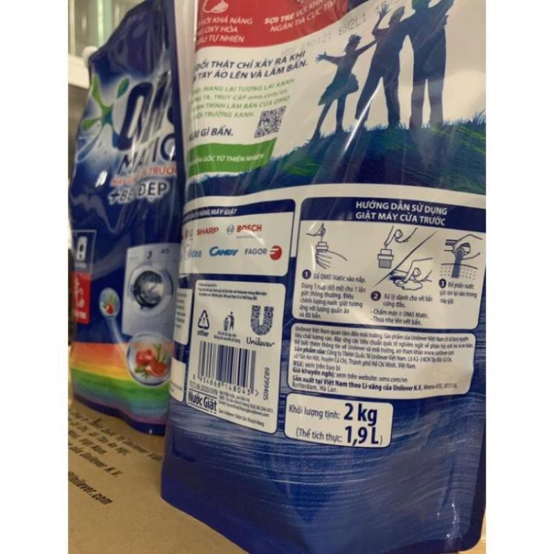 Nước giặt ô mô matic chuyên dụng cửa trước 3,6kg/2kg