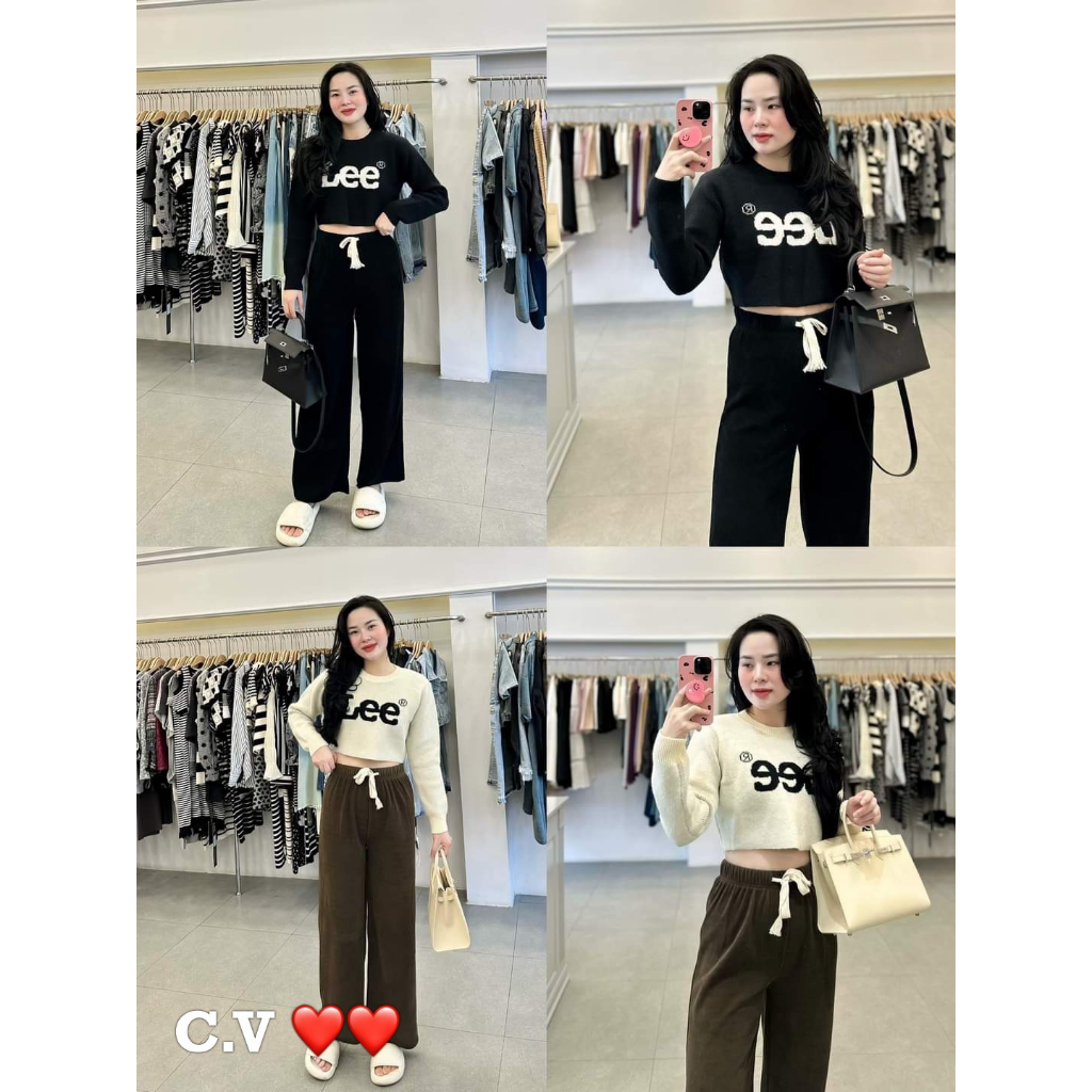 Áo crotop len chữ Lee hàng QCL1