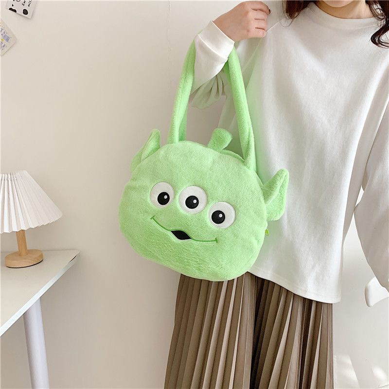 Túi Tote Xách Tay Phủ Bông Họa Tiết Hoạt Hình Disney Đáng Yêu Sức Chứa Lớn