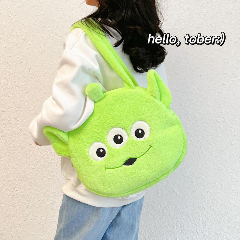 Túi Tote Xách Tay Phủ Bông Họa Tiết Hoạt Hình Disney Đáng Yêu Sức Chứa Lớn