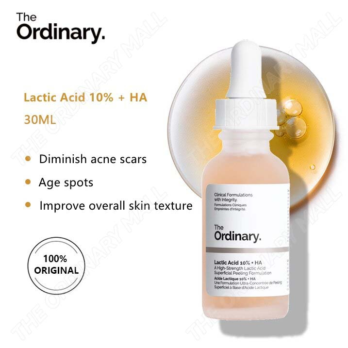 Serum the Ordinary Tẩy Da Chết Mụn Đầu Đen Tinh Chất Lactic Acid 10% + HA Mực Toner